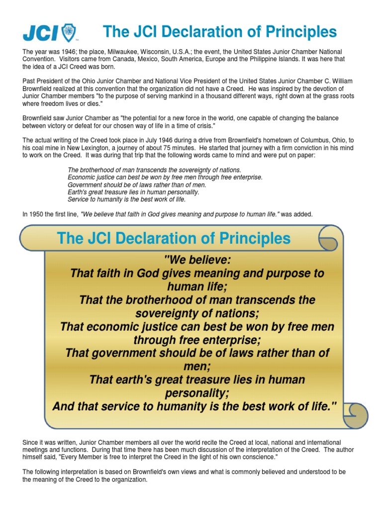 9JCI Declaration of PrinciplesEnG Creed God