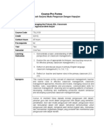 Course Pro Forma: Program Ijazah Sarjana Muda Perguruan Dengan Kepujian