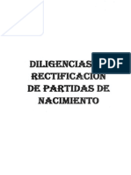 Diligencia de Rectificacion de Partidas de Nacimiento