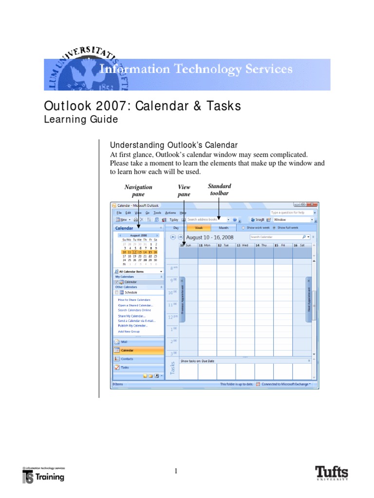 Outlook 2007 Calendar & Tasks Guide | PDF | Microsoft Outlook ...