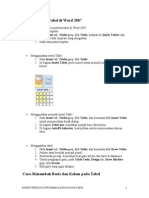 Cara Membuat Tabel Di Word 2007