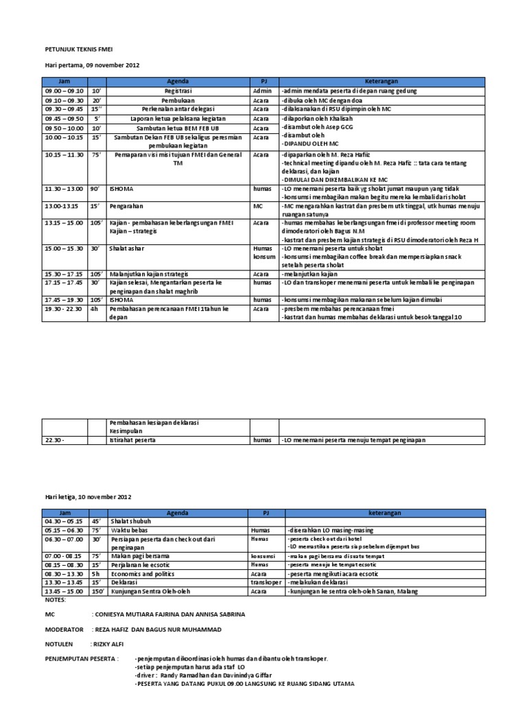 Rundown Acara | PDF