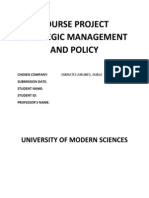 Course Project Strategic Management and Policy: University of Modern Sciences