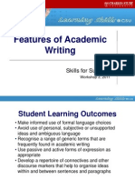 Workshop 3 Features Academic Writing