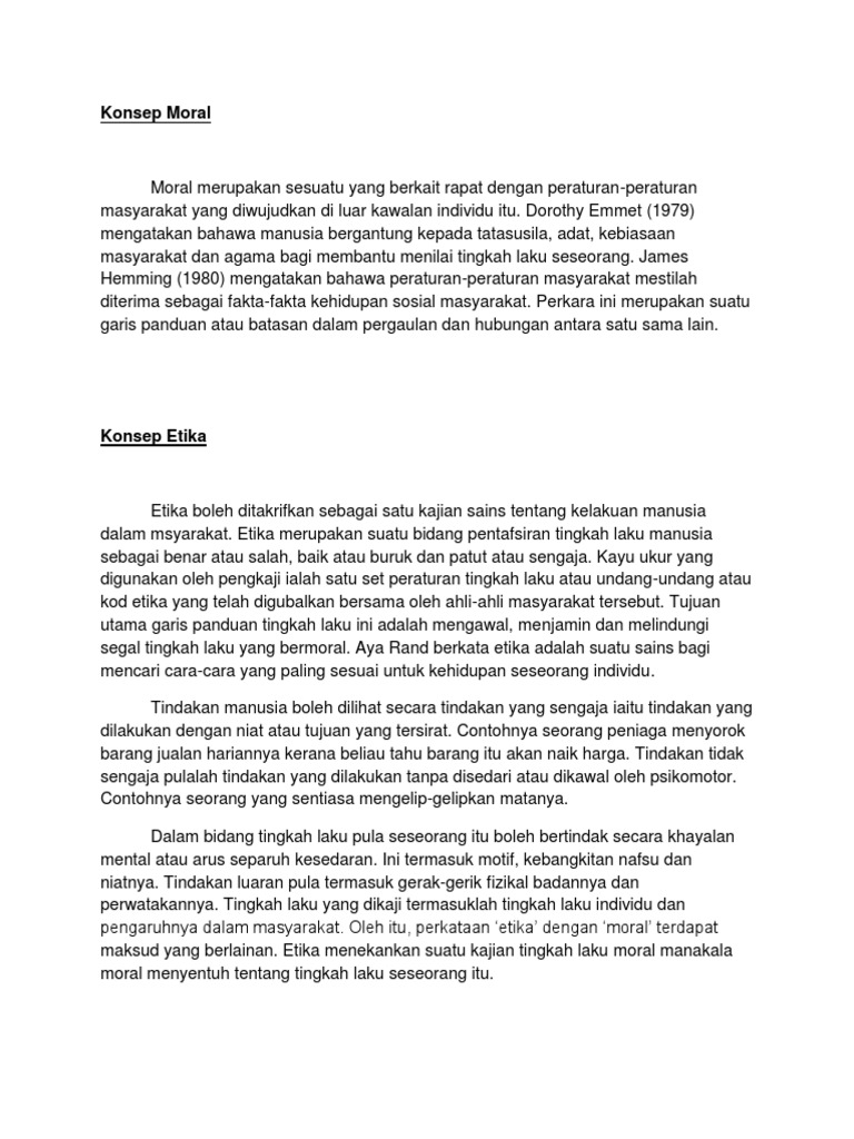 Konsep Moral Akhlak Dan Etika Pdf