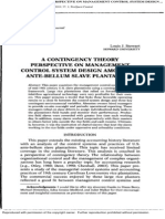 A Contingency Theory Perspective on Management Control System Design Among u.s. Ante-bellum Slave Plantations