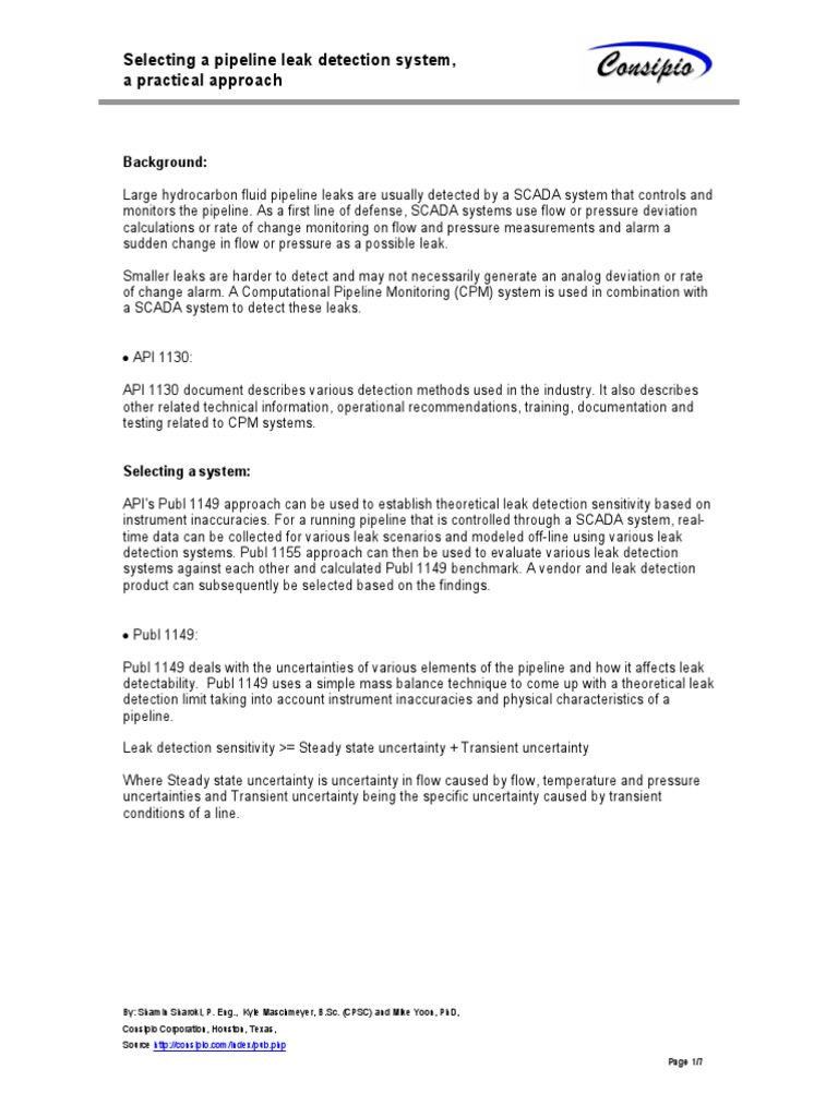 Pipeline Leak Detection System Guide | PDF | Pipeline Transport | Science
