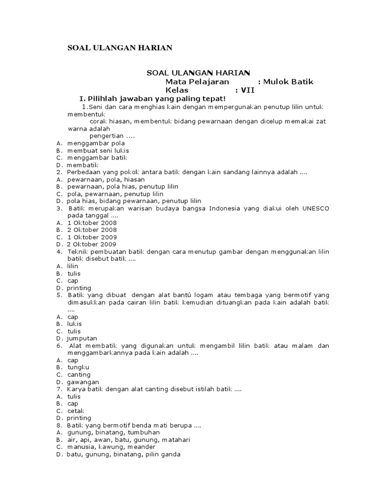 Karya Batik  Dengan Alat Canting Disebut Istilah  Batik  