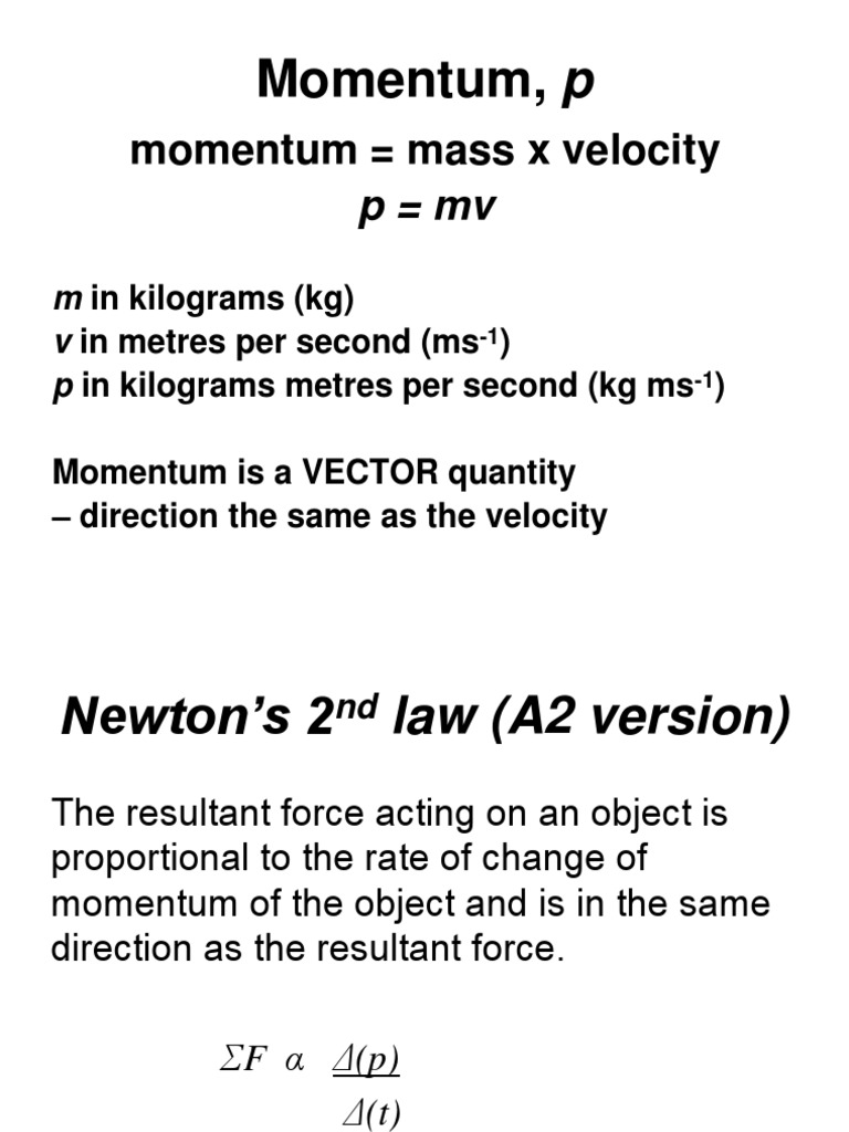 Momentum Mass X Velocity | Download Free PDF | Collision | Momentum
