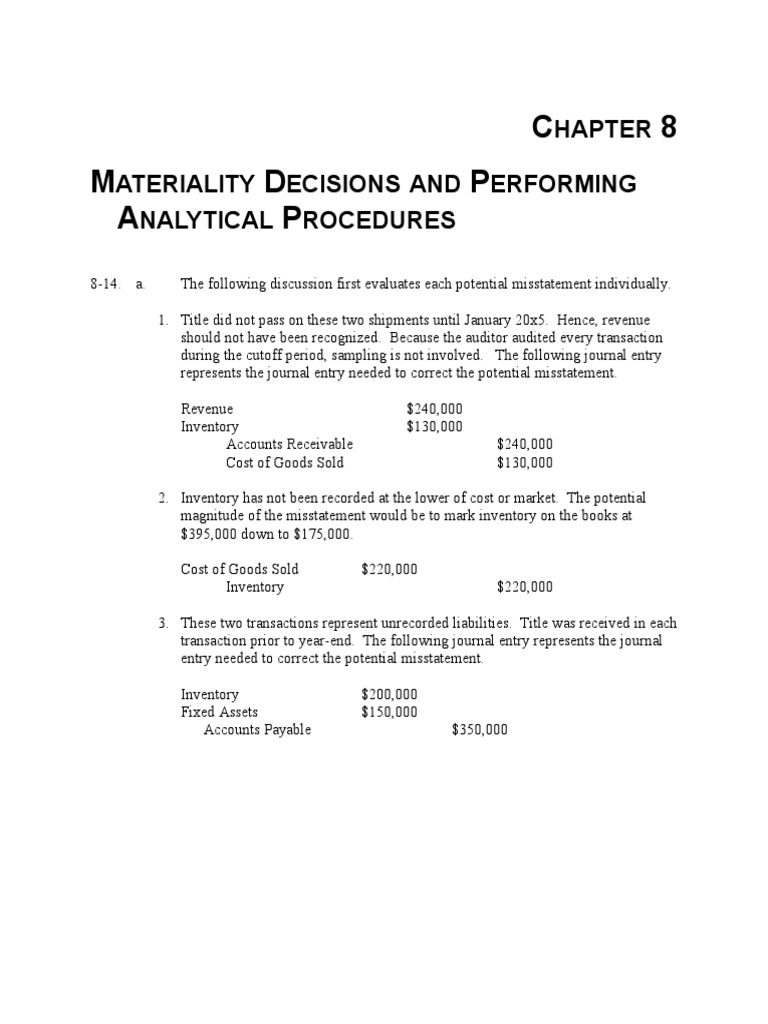 Chapter 08 Assigned | PDF | Accounts Payable | Inventory