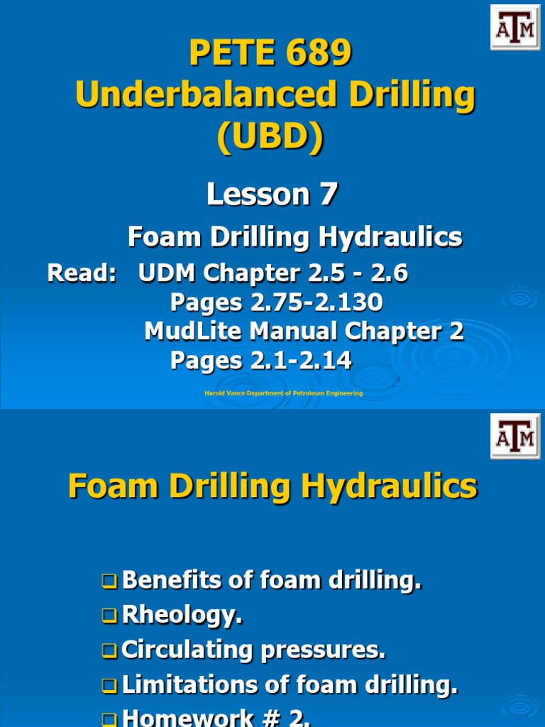 Lesson 7 Foam Drilling Hydraulics3 Rheology Foam