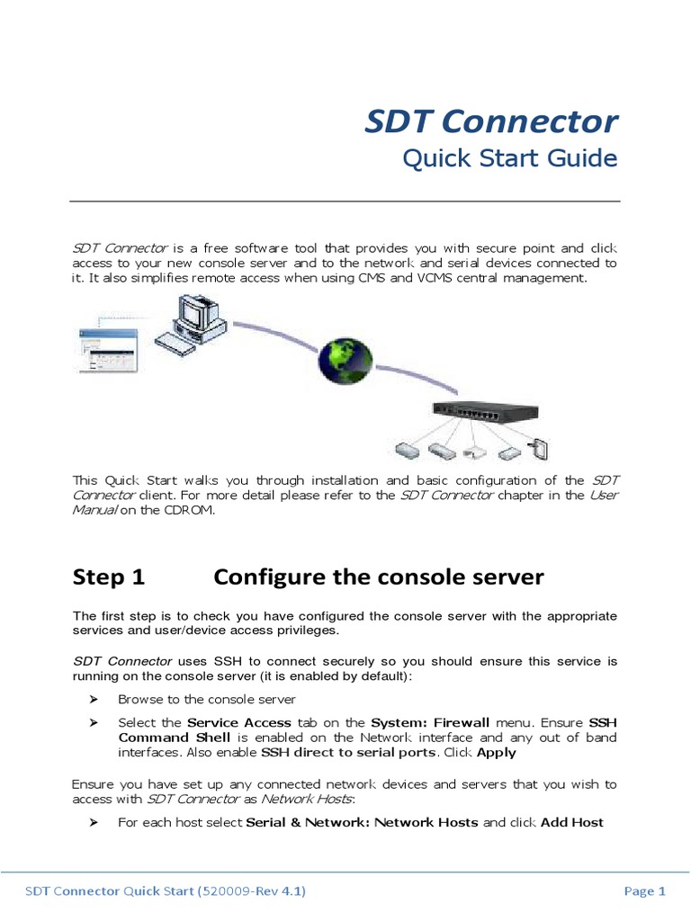 SDT Connector Quick Start | PDF | Command Line Interface | Port ...