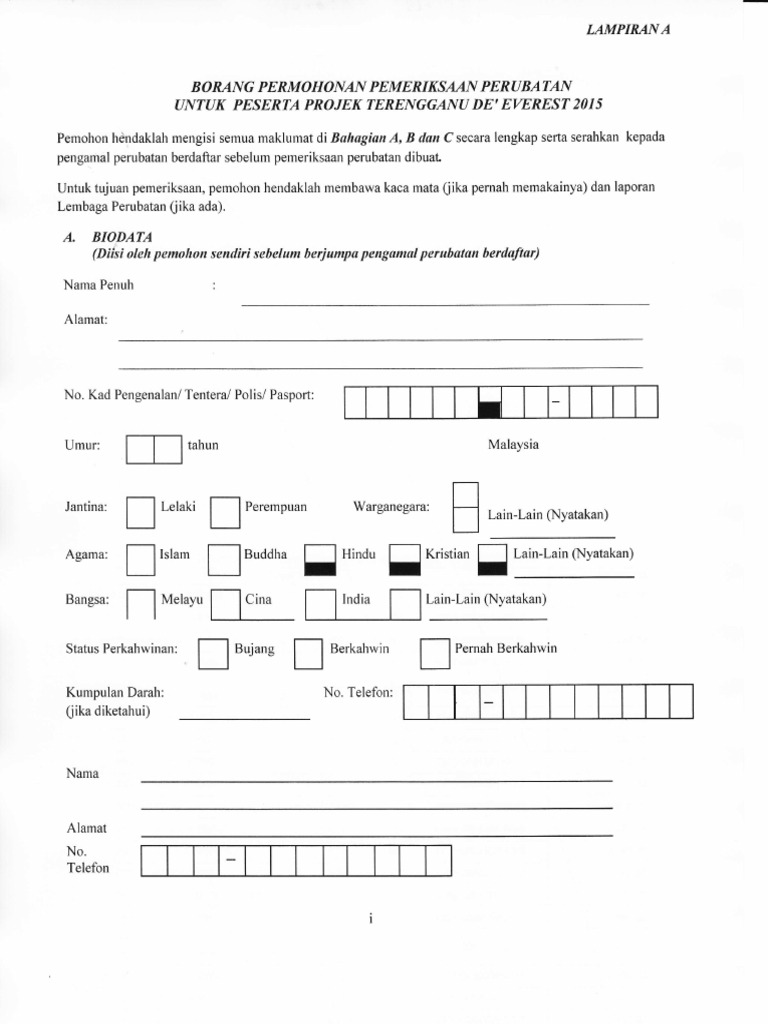 Borang Medical Check Up Pdf