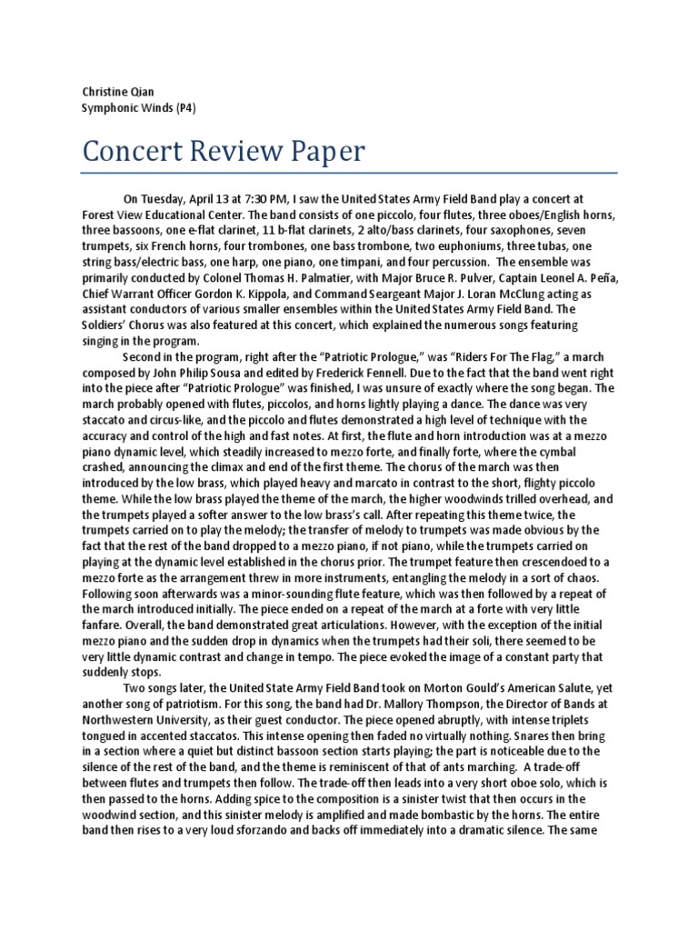 Concert Review Paper Sem2 Musical Compositions Musical Instruments
