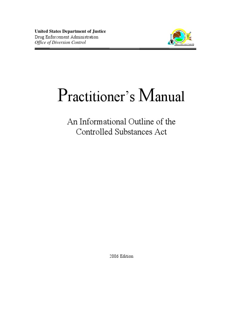 DEA Practitioner's Manual PDF Medical Prescription Controlled