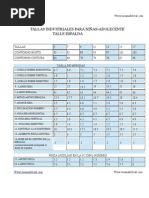 Tabla de Tallas Pantalon Hombre Delantero, Man | PDF