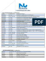 C Calend DAR 20 013-201 14: Fall L Semest TER 2013 ( (72 Workin G Days)