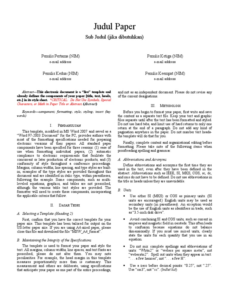 Paper Formatting Guidelines | PDF | Reference | Semiotics