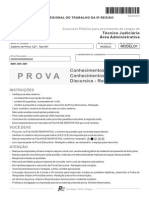 Fcc 2013 Trt 5 Regiao Ba Tecnico Judiciario Area Administrativa Prova