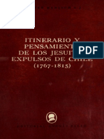 Itinerario y Pensamiento de Los Jesuítas Expulsos de Chile (1767-1815)