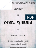 CAPE Unit 1 Chemistry Equilibrium Constant Based on Stoichiometry