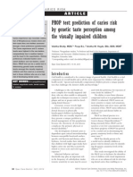 PROP Test: Prediction of Caries Risk by Genetic Taste Perception Among The Visually Impaired Children