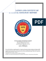 Organization and Content of A Typical Geologic Report: American Institute of Professional Geologists