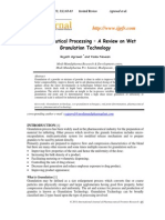 Pharmaceutical Processing - A Review On Wet Granulation Technology