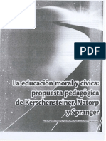 La Educacion Moral y Civica Propuesta Pedagogica de Kerschensteiner Natorp y Spranger