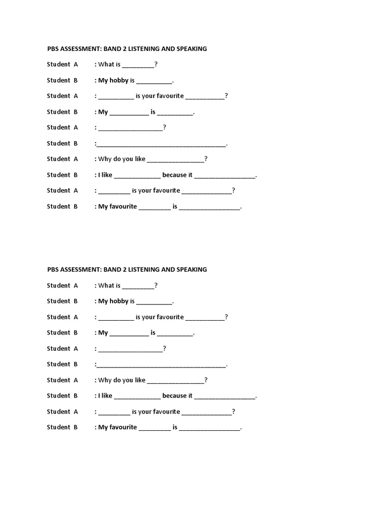 PBS Band 2 Listening & Speaking Guide | PDF | Career & Growth