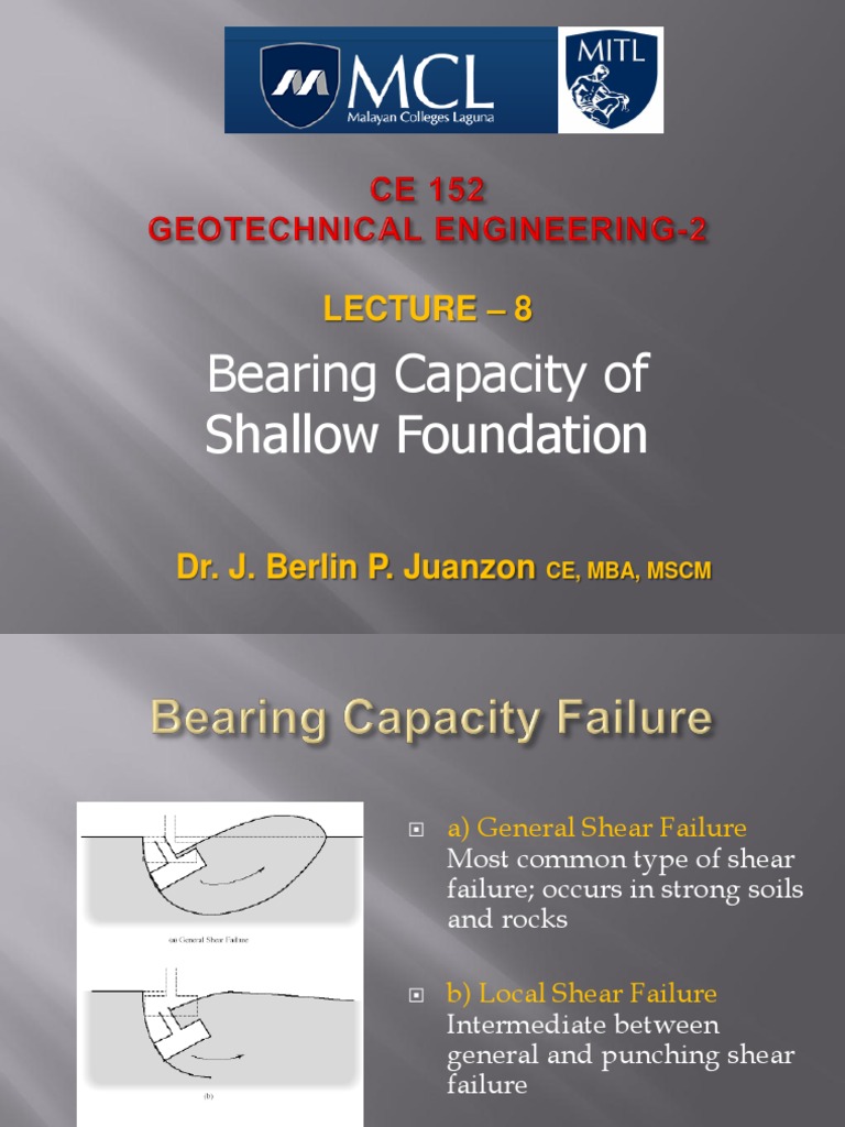 Bearing Capacity of Shallow Foundations | PDF | Continuum Mechanics ...
