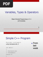 Variables Types Operators