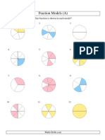 Fraction Models (A) : What Fraction Is Shown in Each Model?