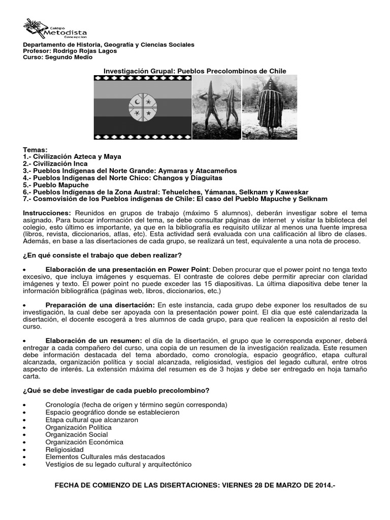 Instrucciones Disertaciones Indigenas de Chile | PDF | Chile | Personas