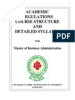 Academic Regulations Course Structure AND Detailed Syllabus: Master of Business Administration