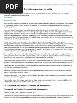 Foreign Exchange Risk Management In India Futures Contract - 