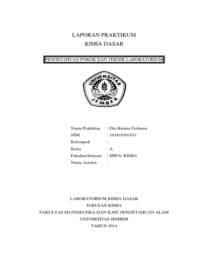 Laporan Praktikum Kimia Dasar