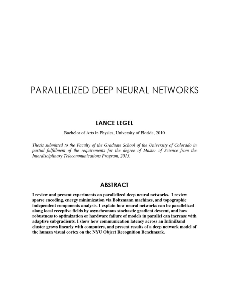 Parallelized Deep Neural Networks | PDF | Artificial Neural Network ...