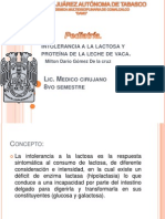 Intolerancia A La Lactosa y Proteina de La Leche de Vaca