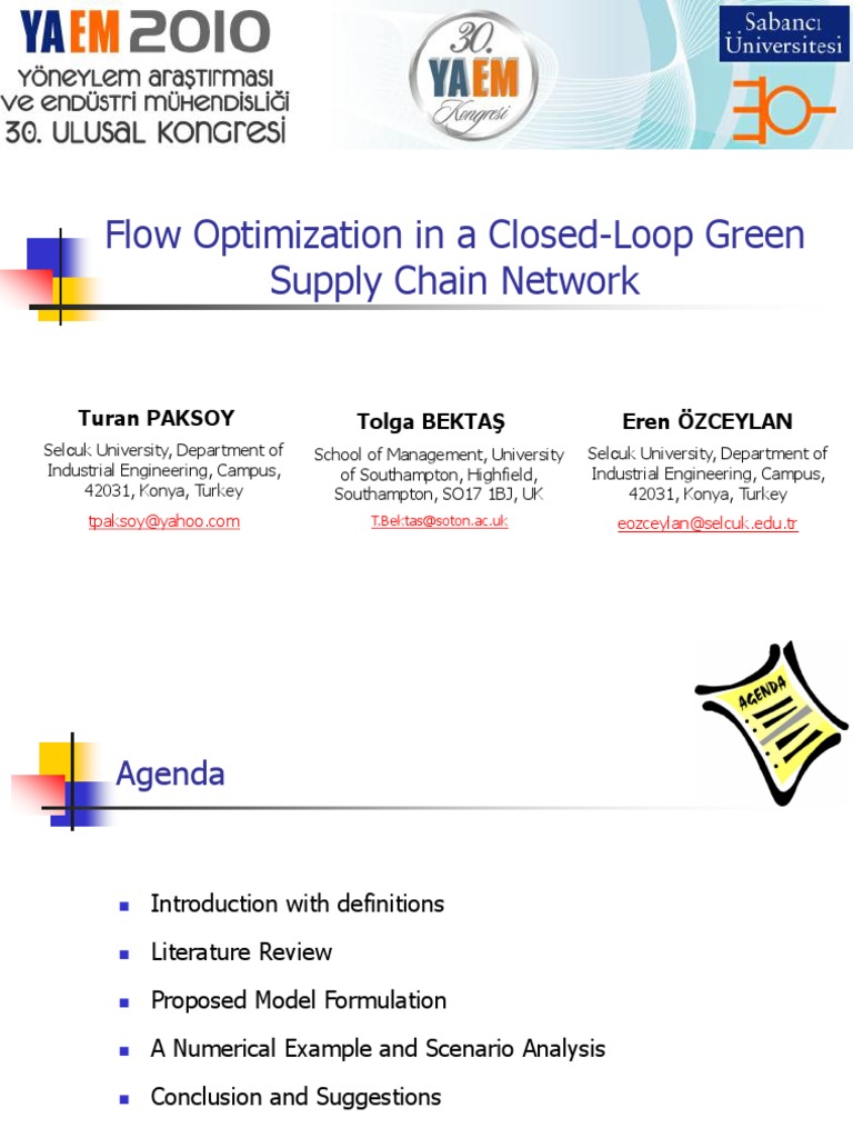 Closed-Loop Green Supply Chain Optimization | PDF | Supply Chain ...