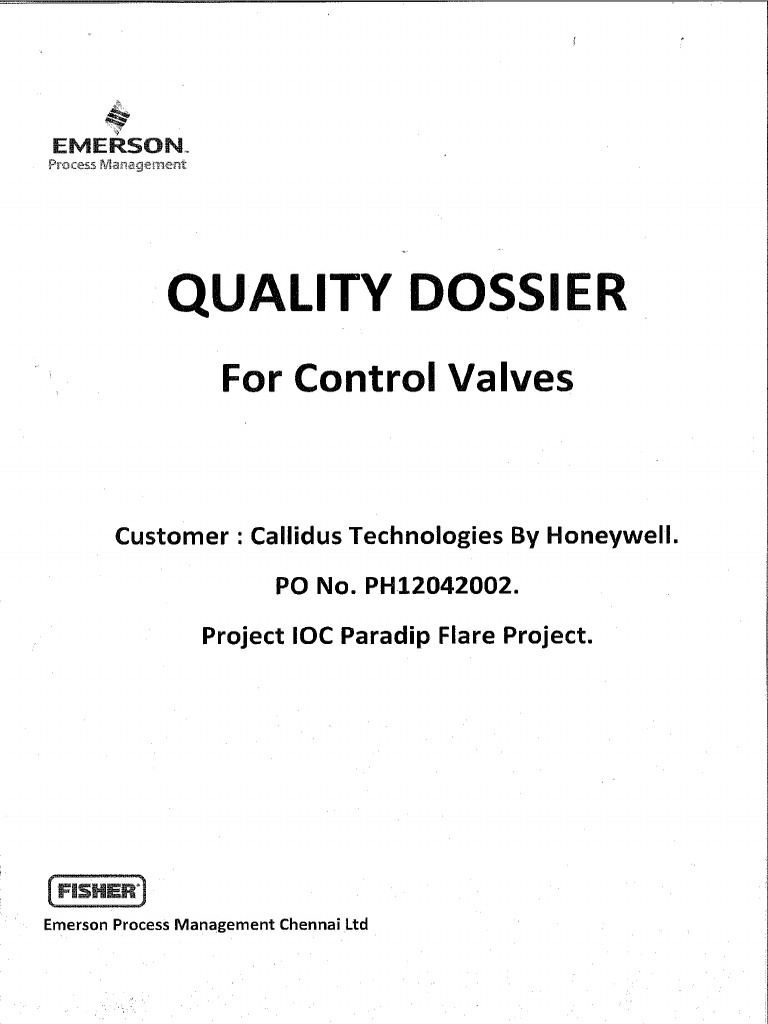 Quality Dossier - Control Valves | PDF | Foreign Language Studies