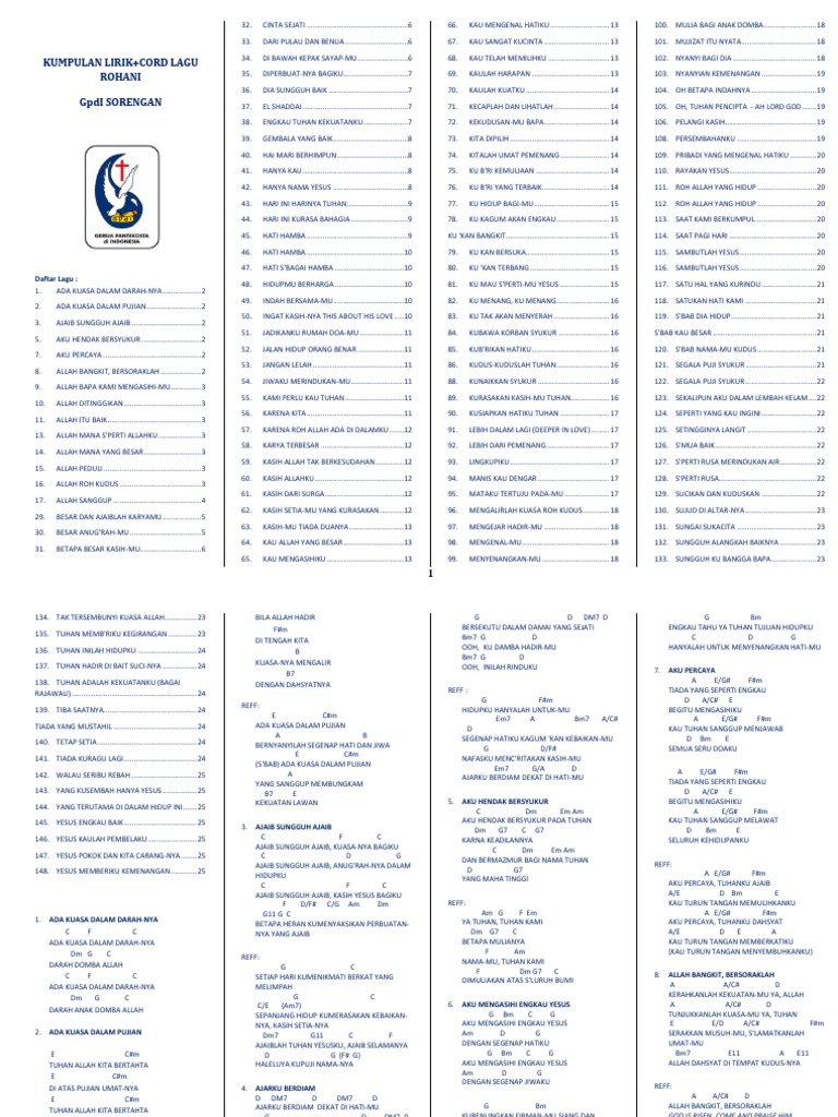 Lirik Lagu Rohani Pdf