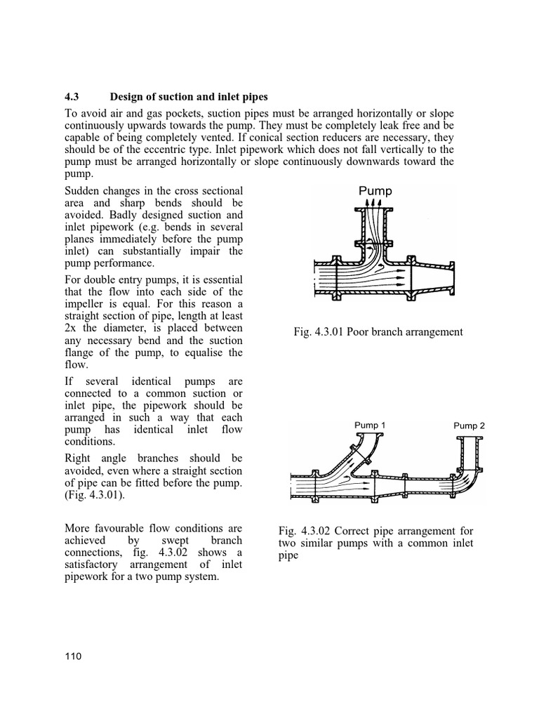 4.3 Design of Suction and Inlet Pipes | PDF | Pump | Flow Measurement
