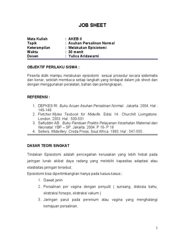 Contoh Job Sheet Apn