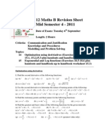 12 Maths B Revision Sheet Term 3 2011