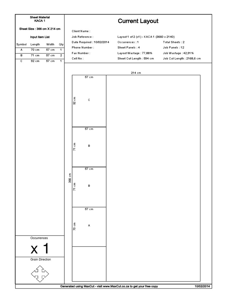 Current Layout for KACA 1 Job | PDF