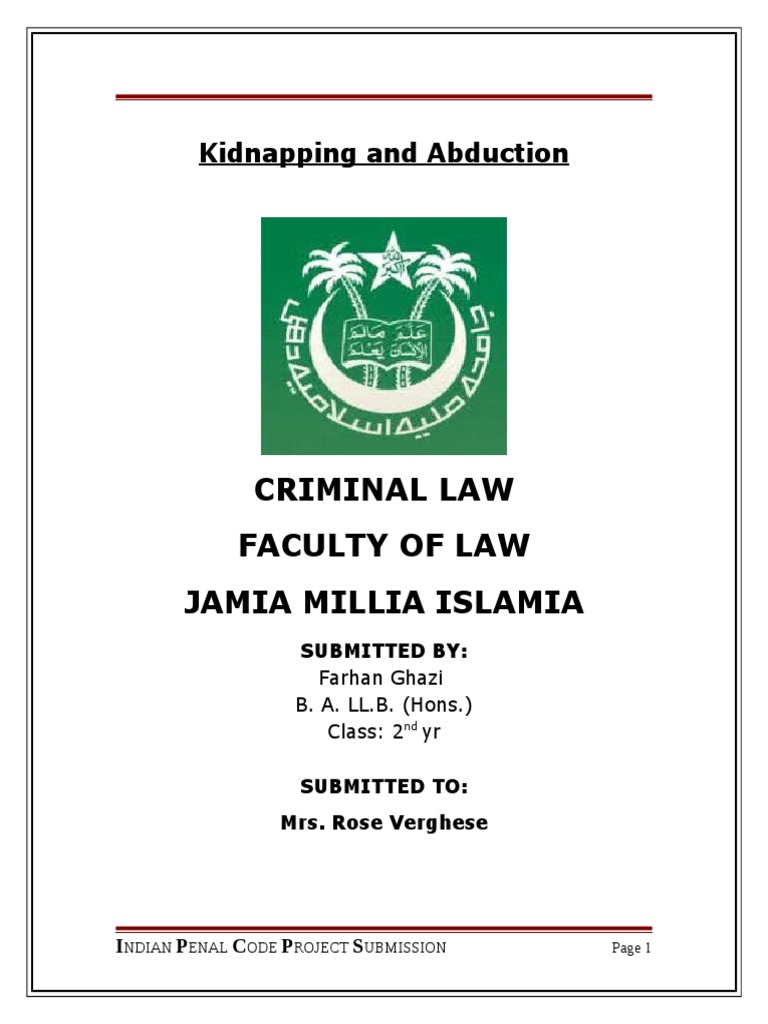 IPC on Kidnapping and Abduction | PDF | Kidnapping | Crime & Violence