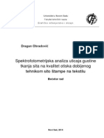 Spektrofotometriјska analiza uticaja gustine tkanja sita na kvalitet otiska dobijenog tehnikom sito štampe na tekstilu