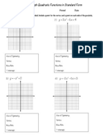 .1 Graph Quadratic Functions in Standard Form: y X X y X X