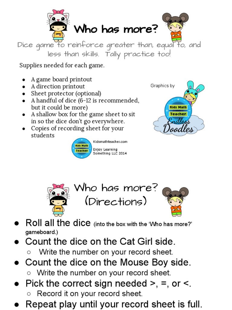 Who Has More Game | PDF | Games & Activities | Home & Garden